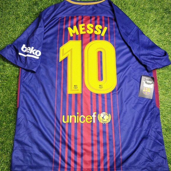Messi Barcelona 2018 2019 Home Soccer Jersey Shirt BNWT XL...